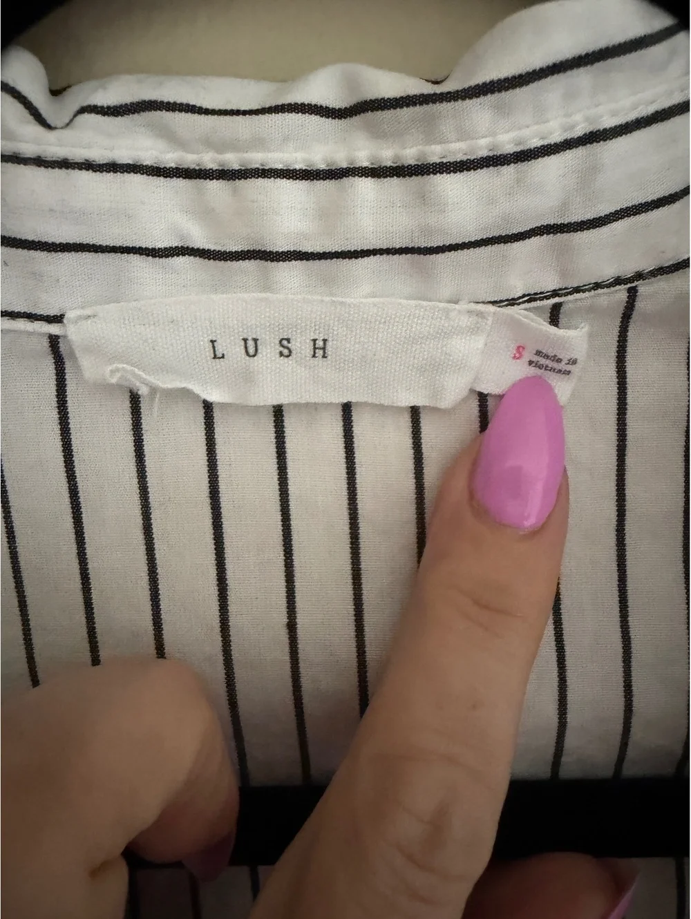 100% cotton, Lush Small black/white top